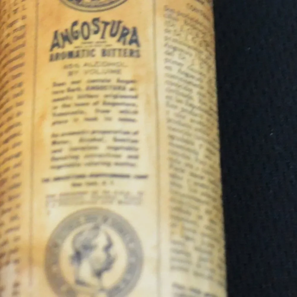 Vintage Bitters Bottle Angostura Aromatic Cocktail Bitters Paper Lable Barware